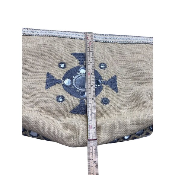 Star Mela Embellished Clutch Bag With Tassel Jute & Cotton - Picture 8 of 9